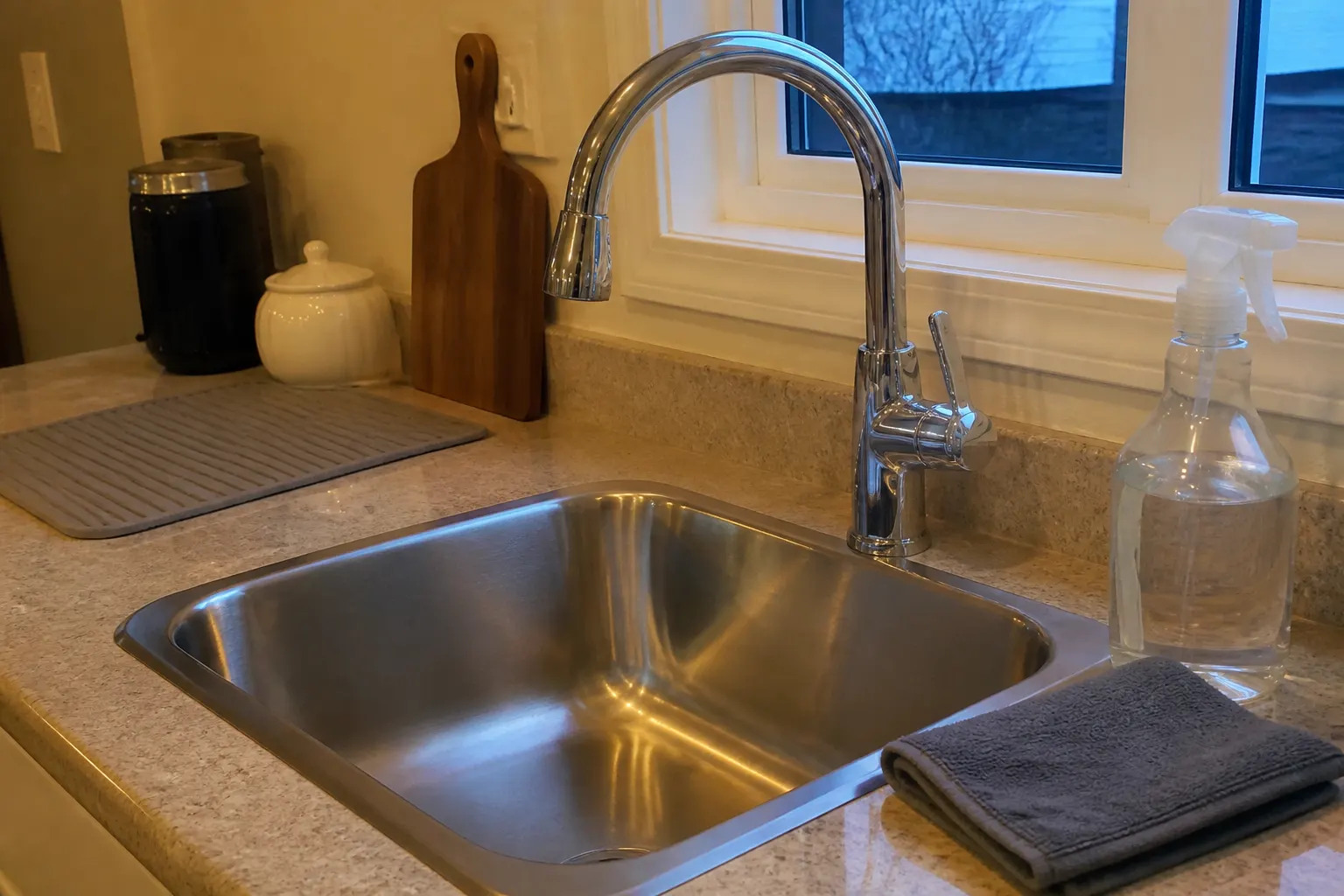 Kitchen sink after a house cleaning visit in Anchorage